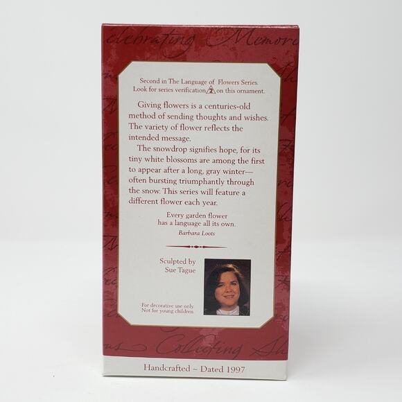 1997 Hallmark Snowdrop Angel Handcrafted Keepsake Holiday Christmas ornament. - Picture 2 of 8